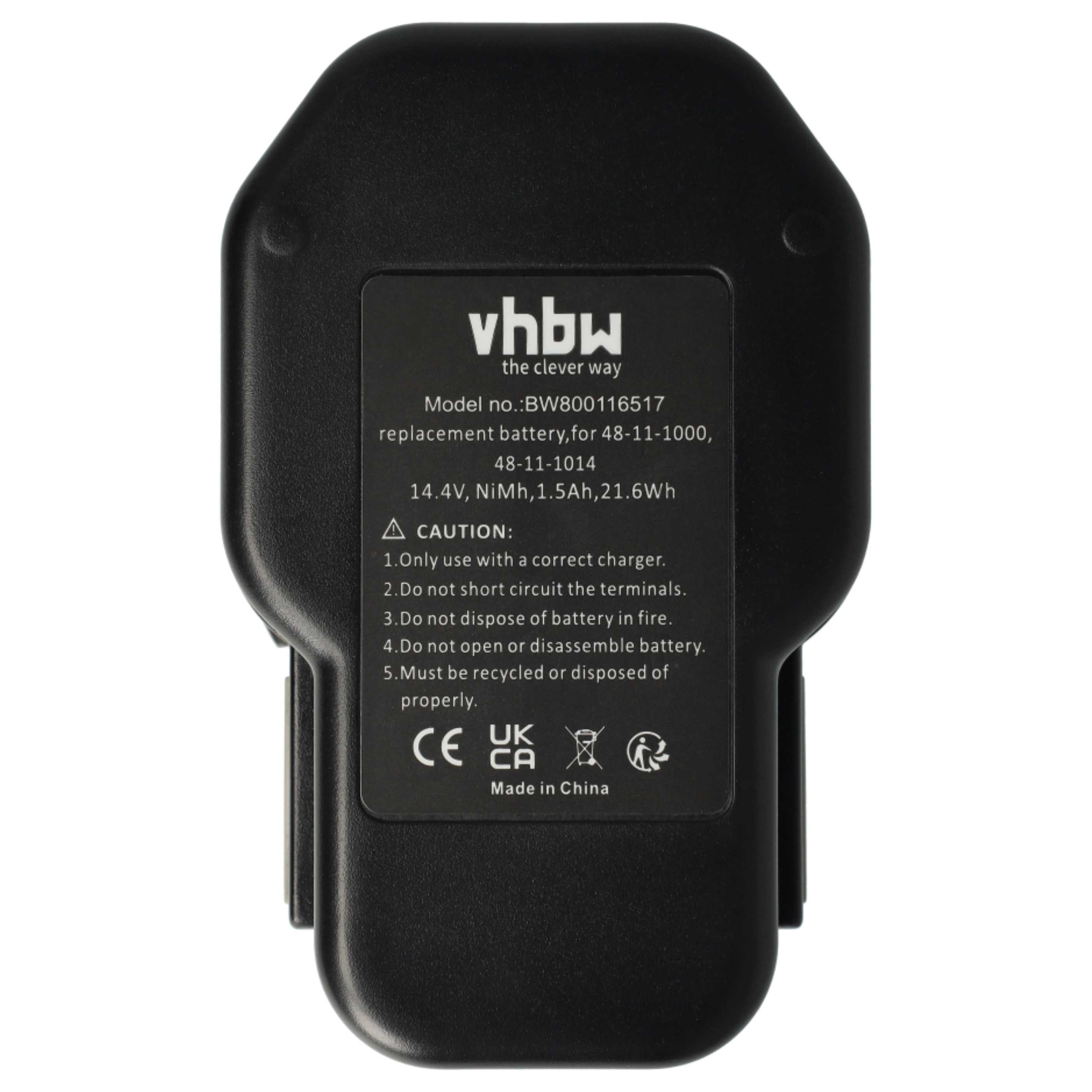 Akku (2x Stück) 14,4V als Ersatz für AEG 48-11-1000, 48-11-1024, 48-11-1014 - 1500mAh, NiMH